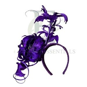 Royal Purple Peony FeatherFascinator Headband